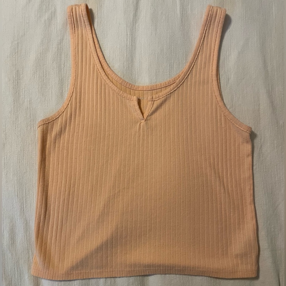 American Eagle Outfitters Ribbed Orange Tank Top